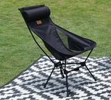 NNEOBA Portable Camping Chair with Headrest Black