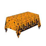 Halloween Disposable Plastic Tablecloth – Pumpkin, Spider Web & Bat Party Table Cover for Home and Celebrations