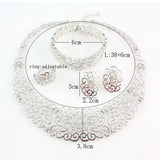 NNEOBA Jewelry Set Necklace Earrings Ring Bracelet (Silver)