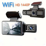 NNEOBA 2K 1440P WiFi Dual Lens Dash Cam with Night Vision Black