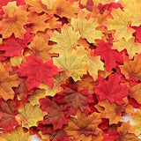 200-Piece Artificial Maple Leaves – Autumn Silk Fall
