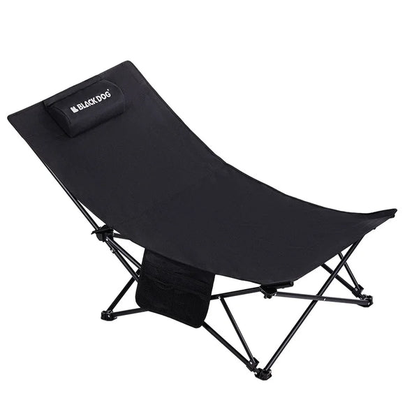 NNEOBA Camping Folding Recliner Chair with Cotton Pillow Black