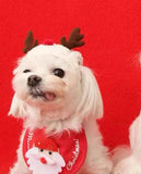 Christmas Pet Santa & Reindeer Hat with Bandana Bib Scarf