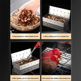 NNEOBA Smoker Box for Wood Chips Silver
