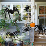 200cm  weighs only 0.100 kg Extra Large Plush Black Spider Outdoor Home Bar Party Haunted House Horror Props Halloween Decoration