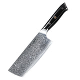 NNEOBA Professional 7-Inch Damascus Steel Meat Cleaver VG10 Core Black