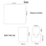 NNETM Luxury Marble Shower Curtain Bathroom Set (4 pcs)