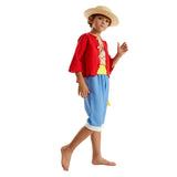 Kids' Luffy-Inspired Anime Cosplay Costume Set