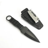 NNEOBA Small Straight Knife with K Sheath Black