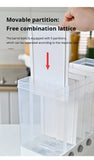 NNEOBA 1pc Wall-Mounted Multi-Grid Food Dispenser - Large Capacity Rice Bucket