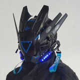 Cyberpunk Mask Led Hair Festival Halloween Christmas Cosplay Helmet Party Gift For Adults