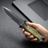 NNEOBA High-Hardness Fixed Blade Knife Green