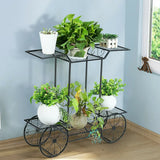 NNEOBA Large Metal Plant Stand Indoor 6 Tier Garden Cart