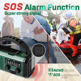 NNEOBA Emergency Weather Radio Solar Hand Crank Green