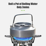 NNEOBA Adjustable Height Outdoor Gas Stove Foldable Windproof Burner Silver