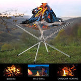 NNEOBA Foldable Stainless Steel Mesh Fire Pit Rack