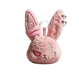 Pink Gothic Bunny Plush Keychain