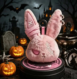 Pink Gothic Bunny Plush Keychain