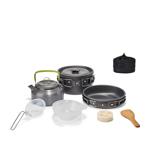 NNEOBA Camping Cookware Set for 1-3 Persons Black