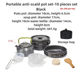 NNEOBA Camping Cookware Set for 1-3 Persons Black