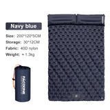 NNEOBA Extra-Wide Double Inflatable Camping Mattress Folding Pad Blue