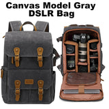 NNEOBA Photography Canvas Camera Backpack Gray