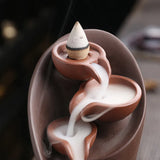 NNEOBA Handmade Torch Design Waterfall Incense Burner - Exquisite Ceramic Censer