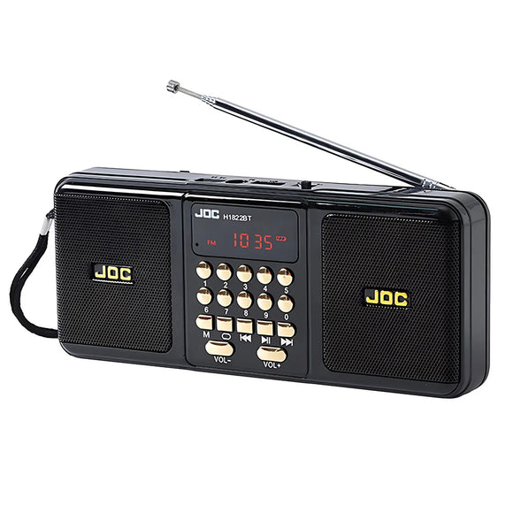 NNEOBA Portable FM Radio Bluetooth Speaker Black