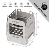 NNEOBA Folding Wood Stove with Mini Alcohol Stove Silver