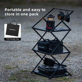 NNEOBA Camping Foldable Storage Organizer Rack Black