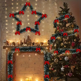Artificial Christmas Tinsel Garland with Bow