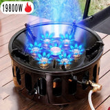 NNEOBA 7-Core High-Power Camping Gas Stove 19800W Windproof Burner Black
