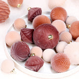 35PCS Flocked Velvet Christmas Ball Ornament Set