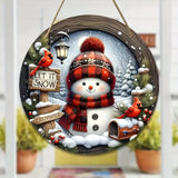 20cm Christmas Wreath Centerpiece Decoration Acrylic Snowman