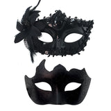 2Pcs Men Women Half Face Masks Couple Masks Sexy Painted Masquerade Mask Wedding Carnival Performance Costume Prom Party Supply