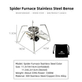 NNEOBA Spider Portable Folding Outdoor Burner Stainless Steel Silver
