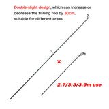 NNEOBA 2-Tips 4.2m Carbon Fiber Carp Fishing Rod Grey