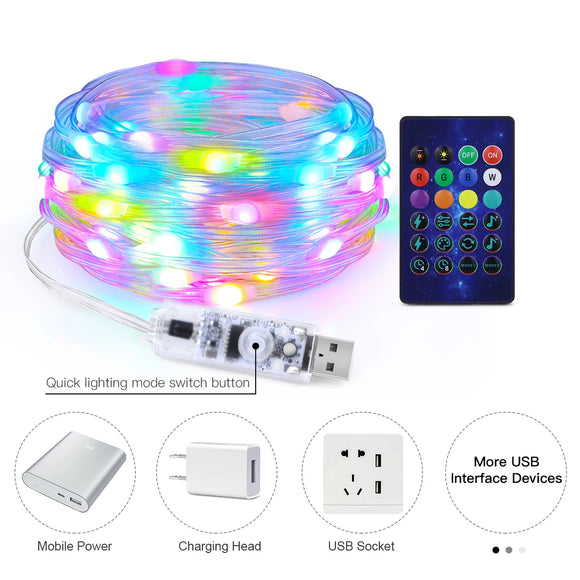 NNEOBA 20M Dream Color USB LED Fairy Lights | Bluetooth Controlled | 200 LEDs
