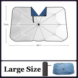 NNEOBA Car Sunshade Windshield Umbrella 360 Rotating Handle White