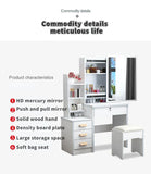 NNEOBA Elegance in Simplicity: White Dressing Table Set with Sliding Mirror & Ample Storage