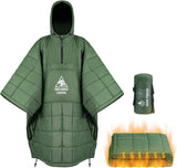 NNEOBA Tactical Poncho Blanket Wearable Sleeping Bag Hooded Ultralight