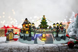 Christmas Skiing Village Music Box Decoration
