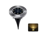 1Pcs Solar Ground Lights 8 LED Stainless Steel & ABS In-Ground