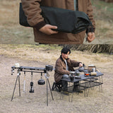 NNEOBA Foldable Camping Tripod Top Plate Rack Black