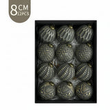8cm 3D Pattern Christmas Ball Ornament Set (12PCS)