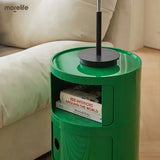 NNEOBA Minimalist Green Nightstands - Mid Century Round Coffee Tables with Storage