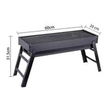 NNEOBA Folding Portable Charcoal BBQ Grill Iron Outdoor Barbecue Rack Black