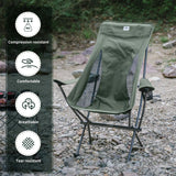 NNEOBA Ultralight Folding Camping Chair Widened Green