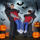 Adult Inflatable Grim Reaper Carrying Person Costume Scary Halloween Outfit for Party Cosplay Prank Performance Stage Show