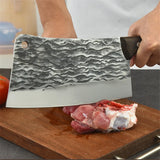 NNEOBA 1KG Handmade Forged Chopping Knife 5mm Thick Bone Cleaver Black